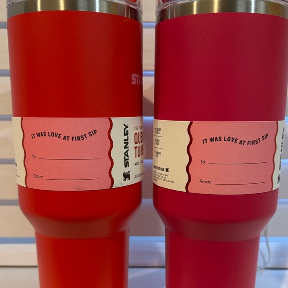 Valentines themed Stanley Quencher H2.0 Tumbler -  Red and Pink - Picture 2 of 4